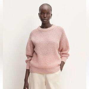 Everlane Cocoon Alpaca Sweater Crew Neck Wool Knit Blush Cafe Crème